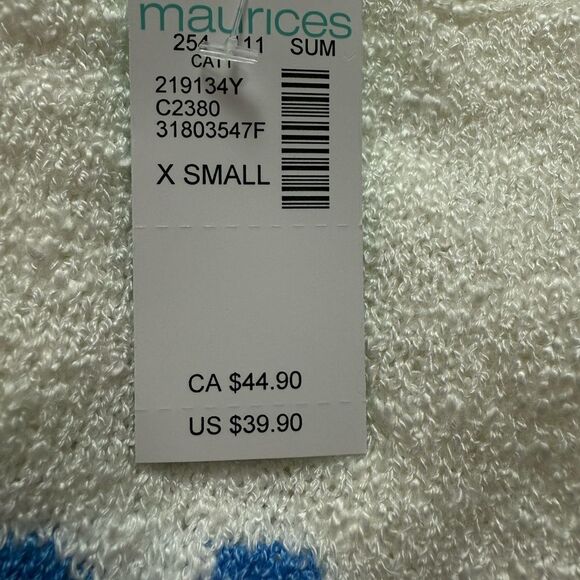 Maurices On Lake Time Cream & Blue Sweater - Picture 5 of 7